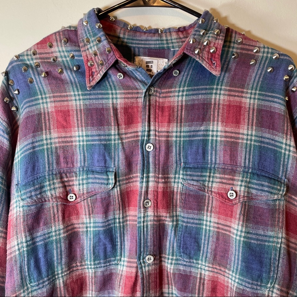 SOLD Furst of a Kind Blue Studded Button Down - Picture 2 of 11